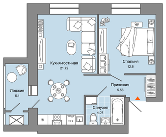 49,5 м², 2-комнатная квартира 6 150 000 ₽ - изображение 64