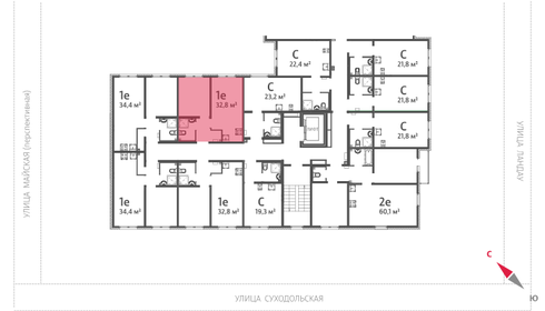 Квартира 32,8 м², 1-комнатная - изображение 2