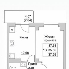 Квартира 37,6 м², 1-комнатная - изображение 2