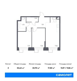 55,7 м², 2-комнатные апартаменты 12 022 348 ₽ - изображение 31