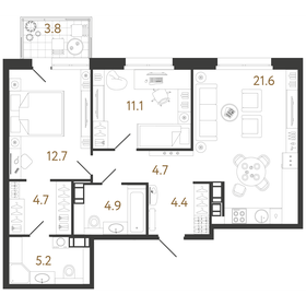 69,3 м², 2-комнатная квартира 24 627 856 ₽ - изображение 62
