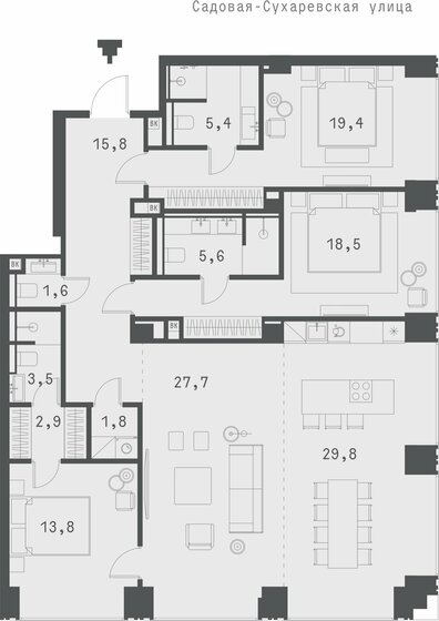 120,4 м², 3-комнатная квартира 160 132 000 ₽ - изображение 28