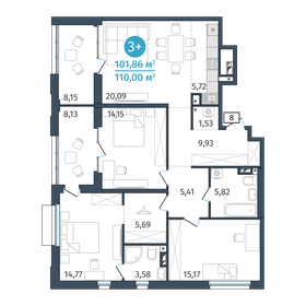 97,8 м², 3-комнатная квартира 13 692 000 ₽ - изображение 23