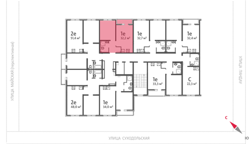 Квартира 32,2 м², 1-комнатная - изображение 2