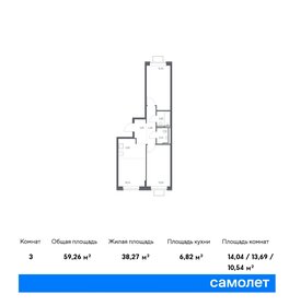 Квартира 59,3 м², 2-комнатная - изображение 1