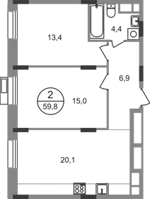 60,5 м², 2-комнатная квартира 17 603 318 ₽ - изображение 44