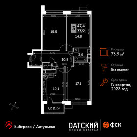 76,9 м², 3-комнатная квартира 16 064 410 ₽ - изображение 80