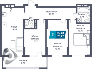 Квартира 94 м², 3-комнатная - изображение 1