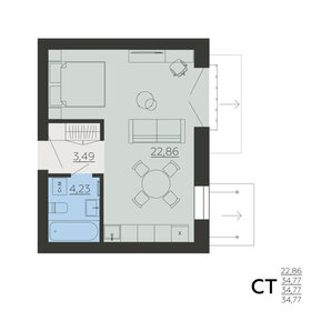 Квартира 34,8 м², 1-комнатная - изображение 1