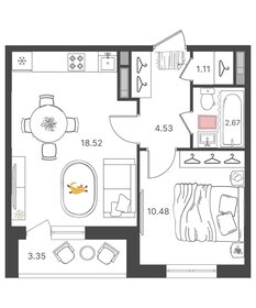 38,4 м², 2-комнатная квартира 4 036 200 ₽ - изображение 10