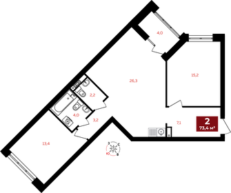 72 м², 2-комнатная квартира 11 880 000 ₽ - изображение 101