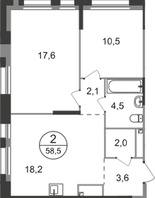 58,3 м², 2-комнатная квартира 12 123 714 ₽ - изображение 18