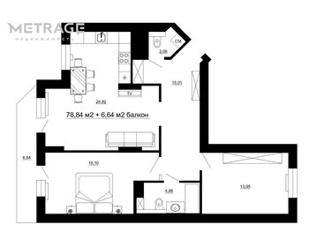 Квартира 78,8 м², 3-комнатная - изображение 1