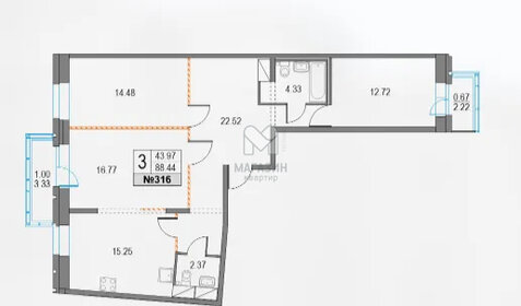 70 м², 3-комнатная квартира 5 500 000 ₽ - изображение 27