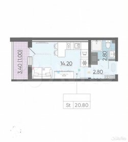 Квартира 19,2 м², студия - изображение 1