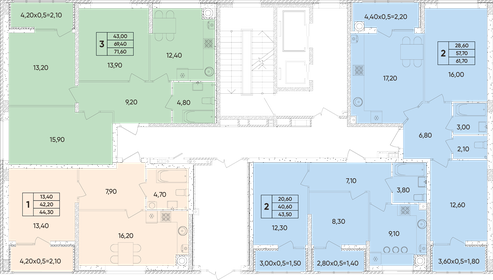 Квартира 43,5 м², 2-комнатная - изображение 2