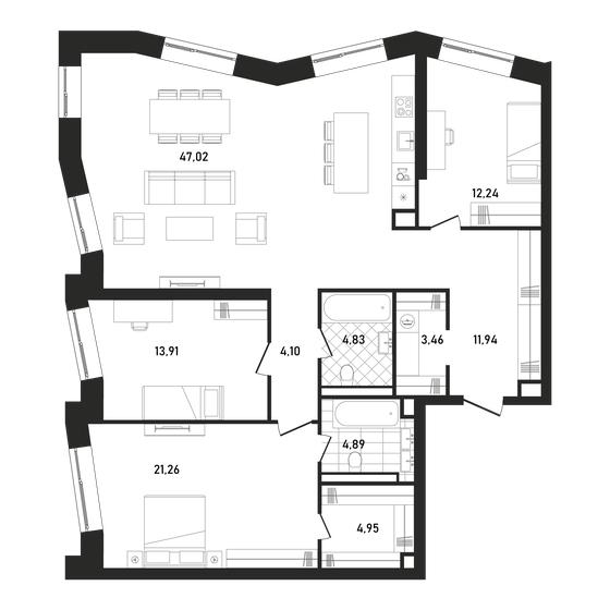 128,6 м², 3-комнатная квартира 92 592 000 ₽ - изображение 18