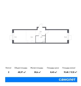 48,4 м², 1-комнатная квартира 7 225 680 ₽ - изображение 13