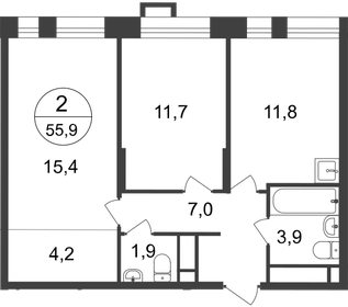 56 м², 2-комнатная квартира 14 600 000 ₽ - изображение 73