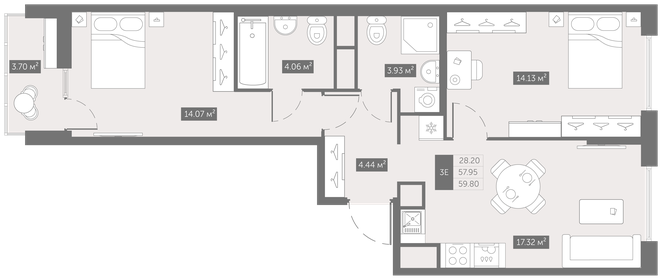 61,7 м², 2-комнатная квартира 8 458 109 ₽ - изображение 25
