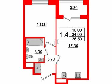 Квартира 34,9 м², 1-комнатная - изображение 1