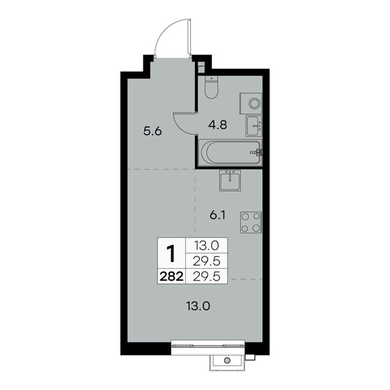 29,5 м², 1-комнатная квартира 8 202 770 ₽ - изображение 46