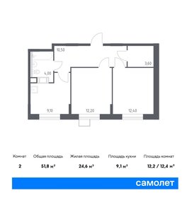 Квартира 51,8 м², 2-комнатная - изображение 1