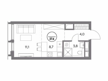 27,6 м², квартира-студия 14 959 200 ₽ - изображение 6