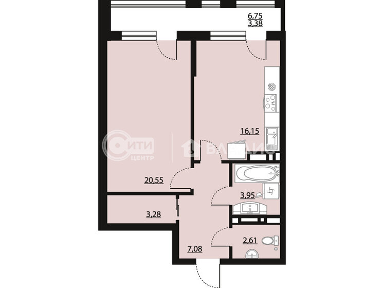 57 м², 1-комнатная квартира 8 653 740 ₽ - изображение 23