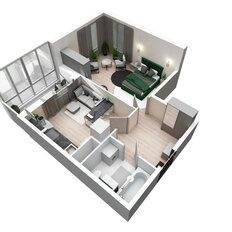 Квартира 44,5 м², 1-комнатная - изображение 2