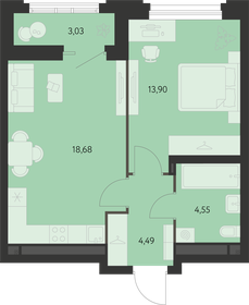 Квартира 43,1 м², 1-комнатная - изображение 1