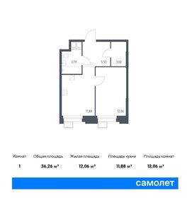 Квартира 36,3 м², 1-комнатные - изображение 1