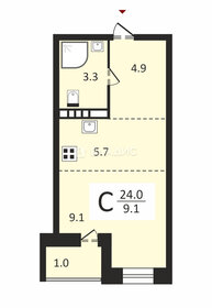 Квартира 24 м², студия - изображение 1