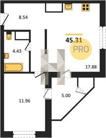 Квартира 45,3 м², 1-комнатная - изображение 1