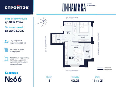 Квартира 40,3 м², 1-комнатная - изображение 1