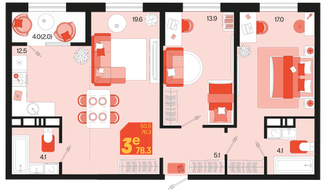 80 м², 3-комнатная квартира 10 700 000 ₽ - изображение 82