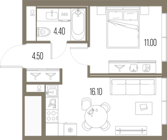 30,6 м², квартира-студия 16 022 160 ₽ - изображение 14