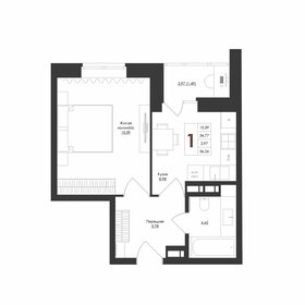 Квартира 36,3 м², 1-комнатная - изображение 1