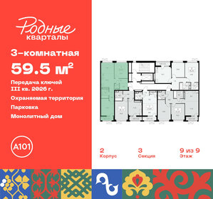 59,3 м², 3-комнатная квартира 10 996 236 ₽ - изображение 16