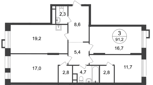 90 м², 3-комнатная квартира 17 600 000 ₽ - изображение 25