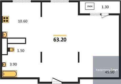 54,5 м², 1-комнатная квартира 7 384 750 ₽ - изображение 16