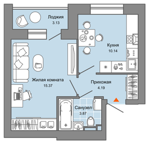 Квартира 35 м², 1-комнатная - изображение 1