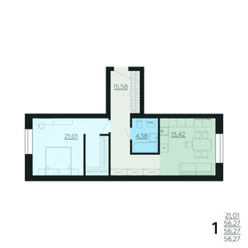 Квартира 56,3 м², 1-комнатная - изображение 1