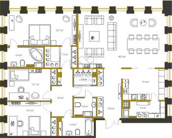 173 м², 3-комнатная квартира 53 350 000 ₽ - изображение 94