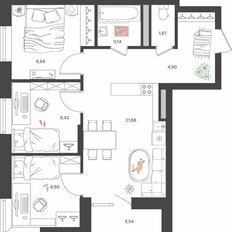 Квартира 58,5 м², 4-комнатная - изображение 1
