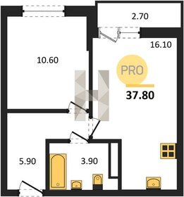 Квартира 37,8 м², 1-комнатная - изображение 1