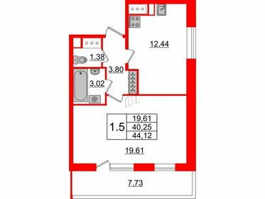 37,5 м², 1-комнатная квартира 9 291 150 ₽ - изображение 36