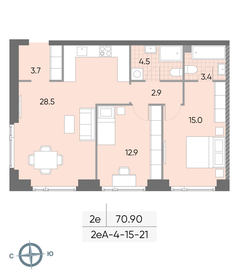 70,9 м², 2-комнатная квартира 25 566 328 ₽ - изображение 26