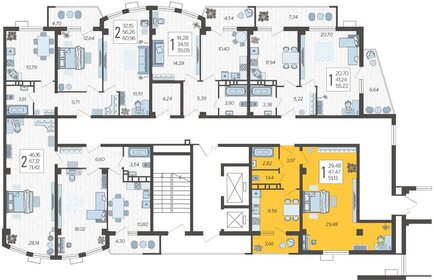 54 м², 1-комнатная квартира 7 500 000 ₽ - изображение 39