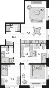 115 м², 3-комнатная квартира 48 400 000 ₽ - изображение 106